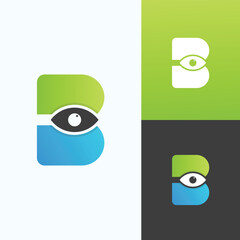 Modern Letter B Eye Logo Design for Visionary and Security Brands