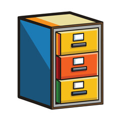 Customizable File Cabinet Vector Illustration