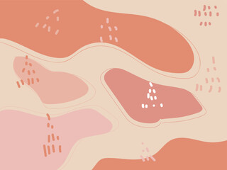 Home decor sun print bohemian art work, Aesthetic pastel pink brown abstract modern irregular color blocks. Design layout for business presentation, flyer, poster, print, decor, card, brochure cover. 