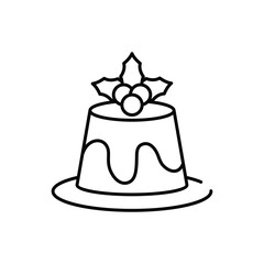 Christmas pudding vector icon