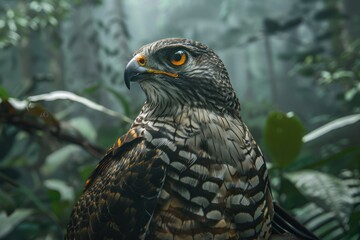 a majestic crested goshawk in the jungle of Malaysia