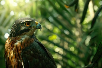 Obraz premium a majestic crested goshawk in the jungle of Malaysia