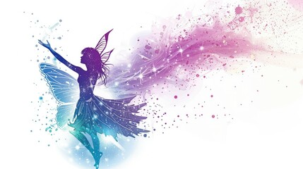 Obraz premium A cute fairy with sparkling wings