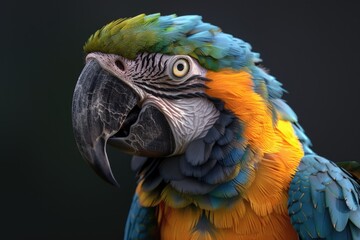 Fototapeta premium Blue Throated Macaw Parrot Parrot Blue Throated Macaw Parrot Blue Throated Macaw Parrot
