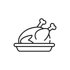 Christmas turkey vector icon