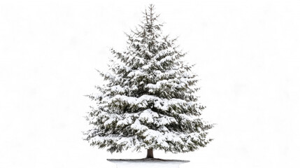 Snow-Covered Pine Tree in Winter Wonderland Nature Photography Peaceful Scene