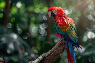 Majestic Red Parrot in KL Bird Park  Exotic Beauty
