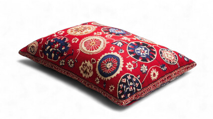 Vibrant Decorative Pillow Home Interior Textile Art Cozy Living Room Close-Up View