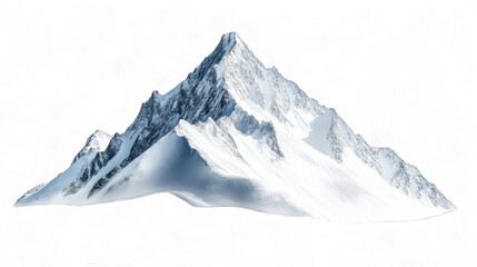 Serene Aerial View of a Snowy Mountain Peak in a Remote Digital Illustration