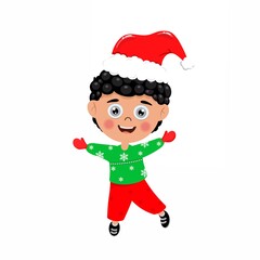 Cute kids in Christmas dress, cute vactor kids celebrating Christmas .