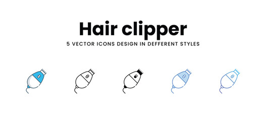Hair clipper icons in different style vector stock illustration
