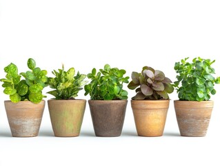Fototapeta premium Potted Plants on White Surface