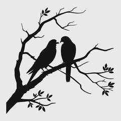 Love bird image silhouette vector art and illustration