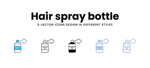 Hair spray bottle icons in different style vector stock illustration