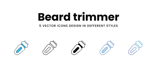 Beard trimmer icons in different style vector stock illustration