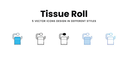 Tissue Roll icons in different style vector stock illustration