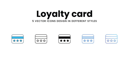 Loyalty card icons in different style vector stock illustration