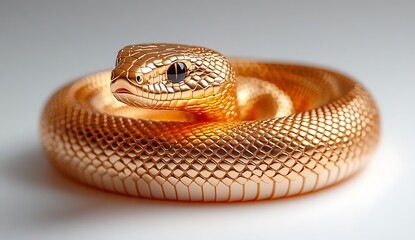 Fototapeta premium Snake Coiled in a Perfect Circle 