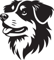 Dog head silhouette icon vector art illustration