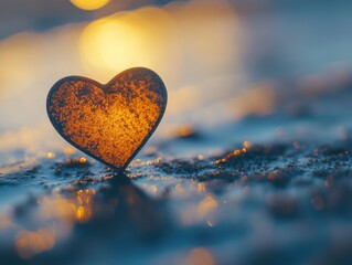 Fototapeta premium Heart Shaped Object Beach