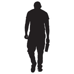 A man with a water bottle in silhouette