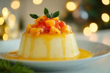 Mango Passion Fruit Panna Cotta Dessert