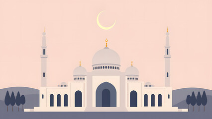 Obraz premium Serene Mosque at Dusk 