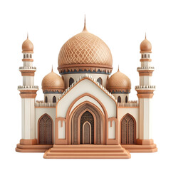 Fototapeta premium Majestic Islamic Mosque 3D Render Architecture Eid Ramadan Islam Religion Dome Min