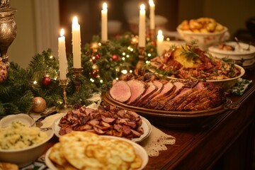 A Festive Christmas Dinner Spread