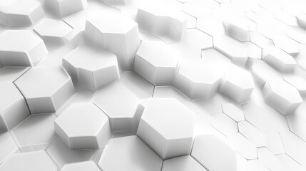 Futuristic Abstract White Hexagonal 3D Geometric Structure Background Design