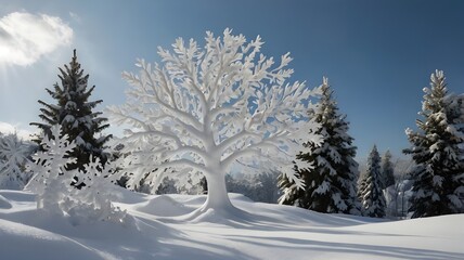 Obraz premium snow covered trees