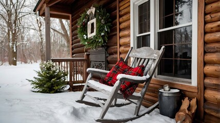 chair in the snow