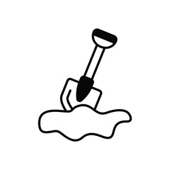 Snow shovel vector icon