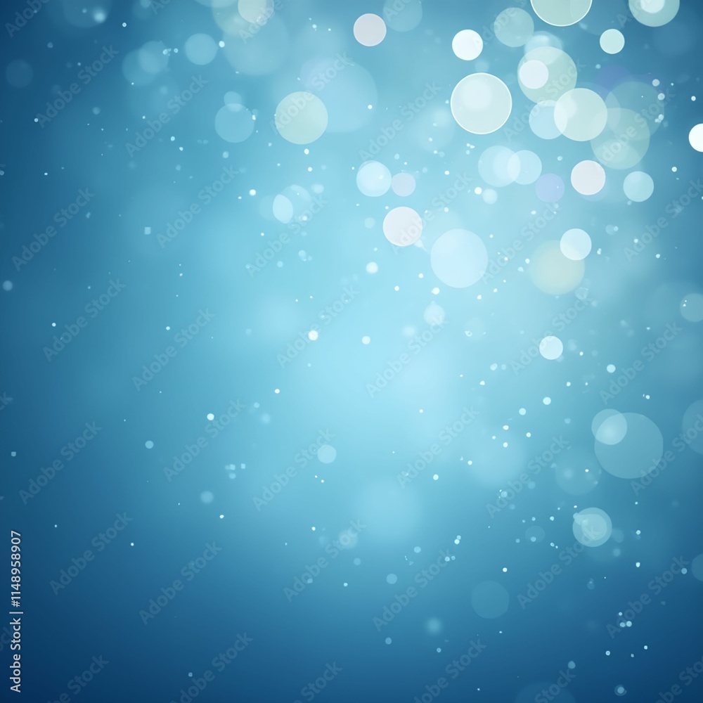 Poster The image is a blue background with a pattern of light spots and circular shapes, resembling a blurred bokeh effect.