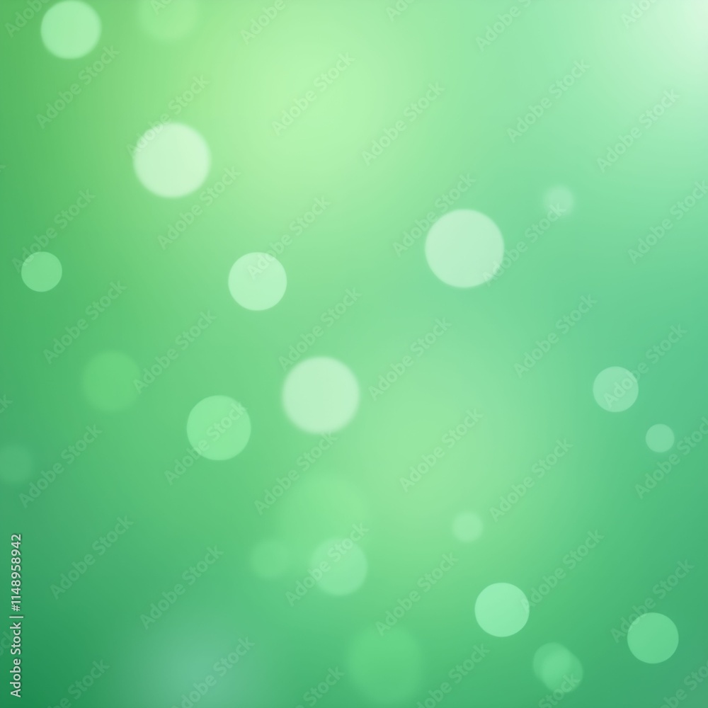 Poster  art background with a soft, gradient green color and various circular bokeh effects.
