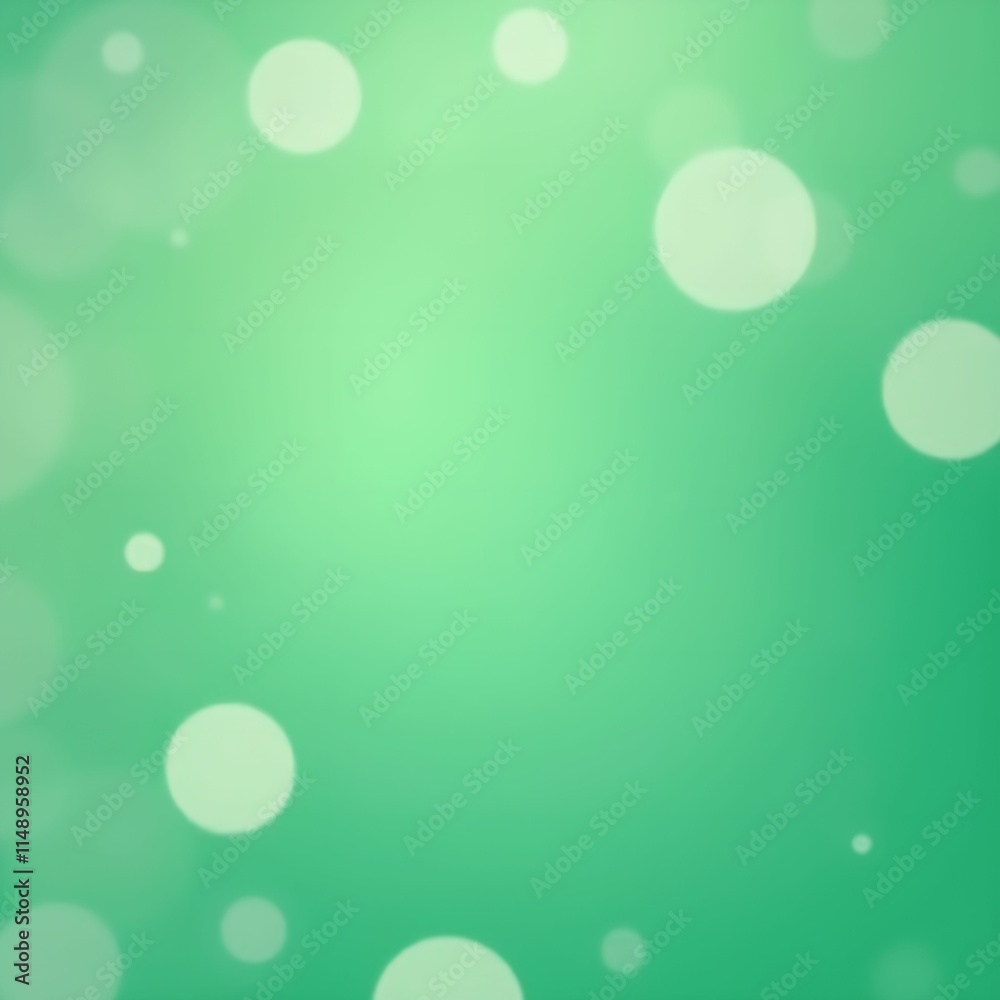 Poster  art background with a soft, gradient green color and various circular bokeh effects.