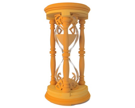 Wooden Hourglass with Detailed Carvings
