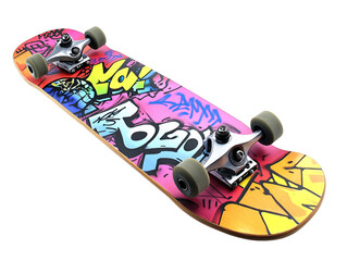 Graffiti Skateboard Isolated on White
