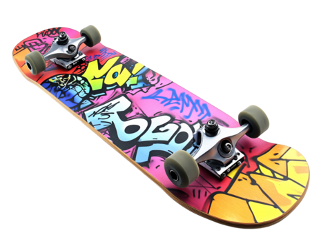 Graffiti Skateboard Isolated on White