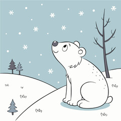 polar bear in the snow