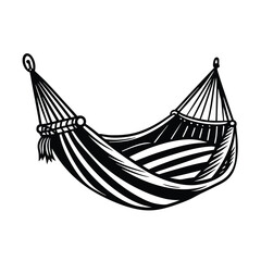Simple Hammock Silhouette Vector Illustration