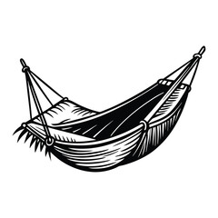 Simple Hammock Silhouette Vector Illustration