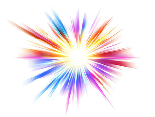 Isolated Colorful Light Explosion Burst