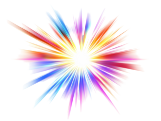 Isolated Colorful Light Explosion Burst