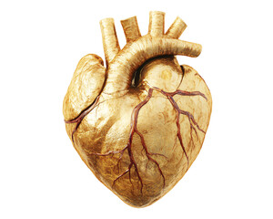 Isolated Detailed Golden Heart