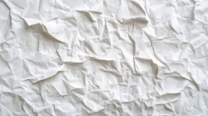 Obraz premium Crumpled white paper background. 