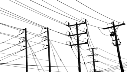 Power lines isolated closeup