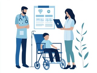 Pediatric consultation medical office digital illustration healthcare setting professional view child wellness education