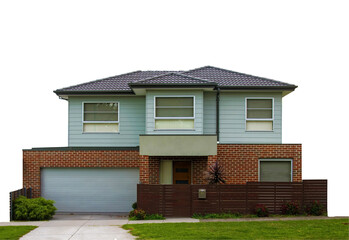 Residential house close up isolated