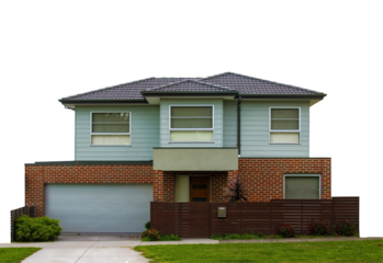 Residential house close up isolated